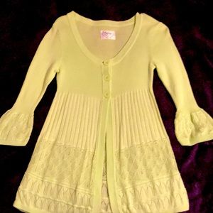 New Light green knit cover up sweater for girls 13-14